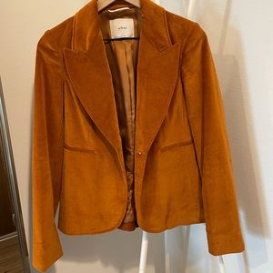 Aritzia Velvet Blazer (Wilfred Brand) Amber Color